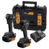 Набір акумуляторних інструментів DeWALT McLaren F1 Team (2 шт., 18В, 2х5Аг, безщіткові) (DCK2224MP2T)