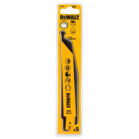 Полотно пиляльне біметалічне для металу DeWALT 152 мм, 18 TPI, 5 шт (DT2346)
