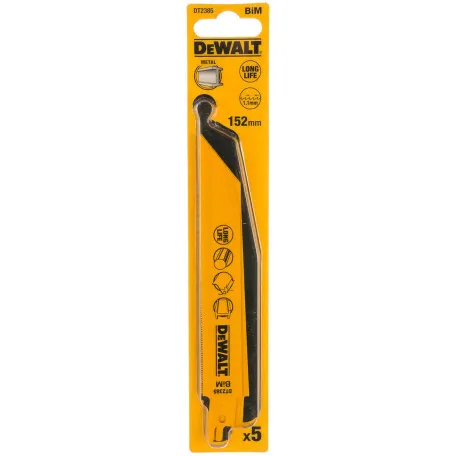 Полотно пильное биметаллическое DeWALT 152 мм, 24 TPI, 5 шт (DT2385)