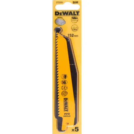 Полотно пильне біметалічне DeWALT 152 мм, 6 TPI, 5 шт (DT2359)