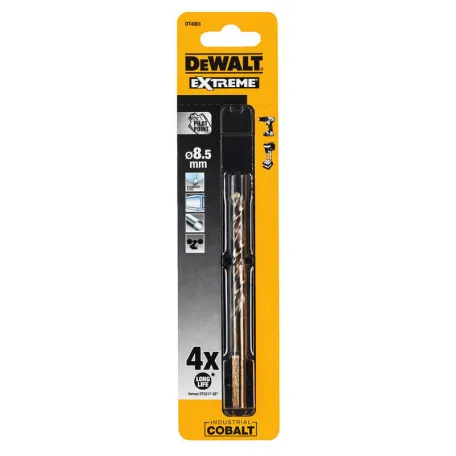 Свердло по металу, DeWALT, EXTREME COBALT, 8.5x117 мм (DT4963)