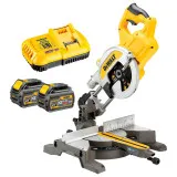 Пила торцовочная аккумуляторная DeWALT, 54 В, 1750 Вт, диск 216 мм (DCS777T2)