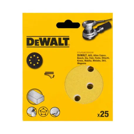 Шліф. круг, самоклеючий, DeWALT, 125 мм, P120, 25 шт. (DT3115XM)