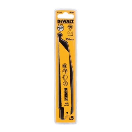 Полотно пиляльне біметалічне універсальне DeWALT 152 мм, 5 шт (DT2348)