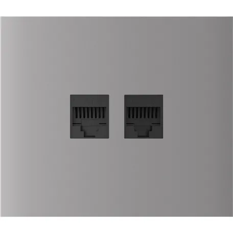 Центральна панель для вбудованої інтернет-розетки Ajax CenterCover (LAN) vertical Fog (126208.318.FG)