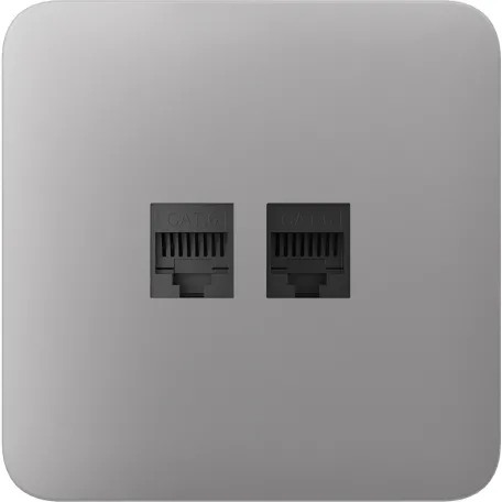 Передня панель для вбудованої інтернет-розетки Ajax SoloCover (LAN) Fog (126192.317.FG)