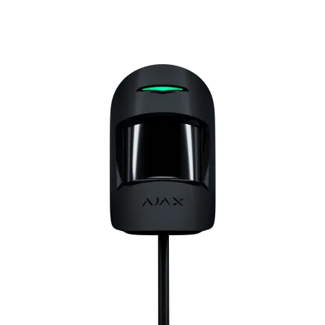 Дротовий кімнатний датчик руху з додатковим мікрохвильовим сенсором Ajax MotionProtect Plus Fibra Black (44407.02.BL1)