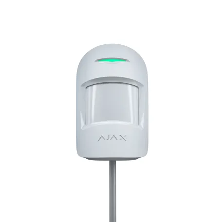 Дротовий кімнатний датчик руху з додатковим мікрохвильовим сенсором Ajax MotionProtect Plus Fibra White (44408.02.WH1)