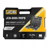 Набір головок ударних глибоких 8 од. 1'' (12-гр.)  JCB Tools, JCB-8081-9MPB, (60774)