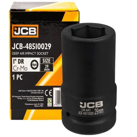 Головка ударна, торцева, глибока. (6-гранна) JCB Tools JCB-48510029, 1