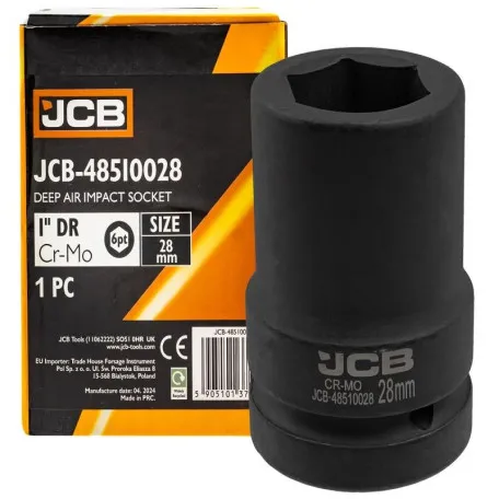 Головка ударна, торцева, глибока. (6-гранна) JCB Tools JCB-48510028, 1