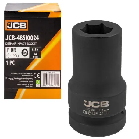 Головка ударна, торцева, глибока. (6-гранна) JCB Tools JCB-48510024, 1