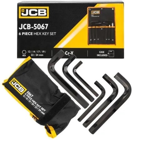 Haбіp Г-подіб. ключів HEX 6 од. (12-24 мм) в чохлі JCB Tools JCB-5067, (60959)