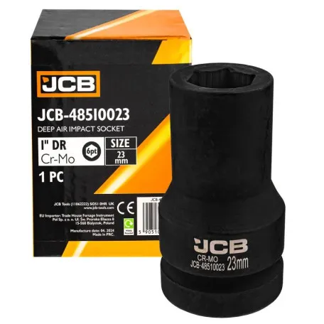 Головка ударна, торцева, глибока. (6-гранна) JCB Tools JCB-48510023, 1