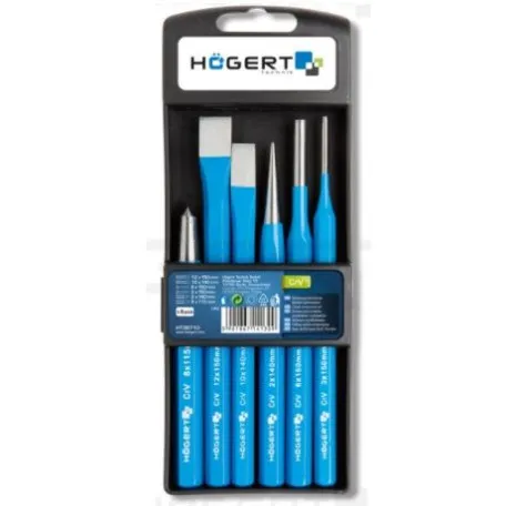 Набор зубил и керн HOEGERT, 6 шт, CrV, (HT3B710)
