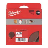 Бумага шлифовальная MILWAUKEE 125мм/8 HL, зерно 120, 10шт (4932492175)