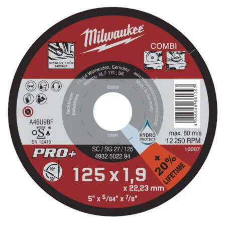 Диск универсальный (резка/зачистка по металлу) MILWAUKEE, SC/SG 27, 125x1.9 мм, 25 шт. (4932502294)
