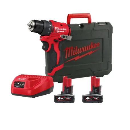 Дриль-шурупокрут акумуляторний MILWAUKEE M12 BLDDRC-402C 40Нм (+ заряд.пристрій, 2 акум., кейс) (4933499688)