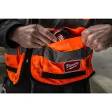 Жилет сигнальный, MILWAUKEE Hi-Viz PREMIUM, оранжевый, размер, 2XL/3XL, (4932471900)