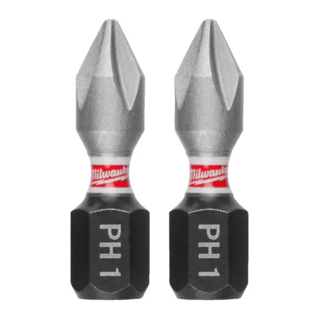 Бита MILWAUKEE SHOCKWAVE, PH1, 25мм, (3 шт.) (4932500352)