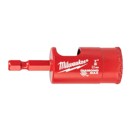 Коронка алмазная MILWAUKEE Diamond Plus/Max, диаметр 22,0 мм (1/4'' Hex) (сверление с водой) (4932498349)