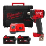 Гайковерт аккумуляторный бесщеточный 1/2'' MILWAUKEE, M18 FIW2P12-502X, 339Нм, с пеном (4933478447)