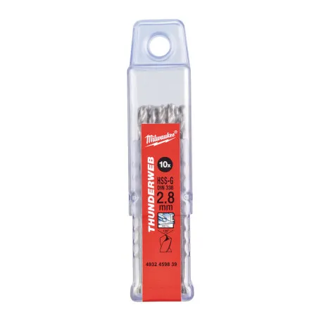 Сверло по металлу THUNDERWEB HSS-G MILWAUKEE DIN338 2,8х61х33мм, 10шт (4932459839)