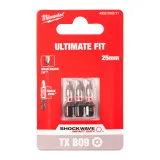 Бита MILWAUKEE SHOCKWAVE, TX BO9, 25 мм, (3 шт.) (4932500371)