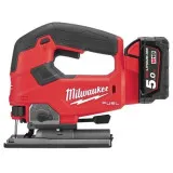 Лобзик аккумуляторный MILWAUKEE M18 FJS-502X, зарядное устройство M12-18 FC, 2 аккумулятора М18 В5 5.0 Ач, аксессуары, HD кейс (4933464727)