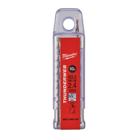 Свердло по металу THUNDERWEB HSS-G MILWAUKEE DIN338 2,4x57х30мм 10шт (4932430569)