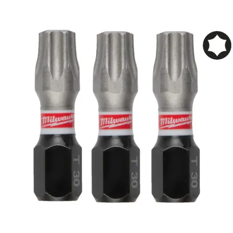 Бита MILWAUKEE SHOCKWAVE, TX30, 25мм, (3 шт.) (4932500366)