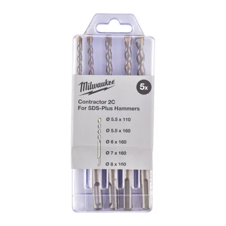 Набор буров SDS-PLUS Contractor MILWAUKEE (5,5/5,5/6/7/8мм) 5шт (4932471243)