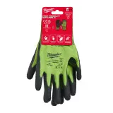 Перчатки рабочие сигнальные Hi-Vis MILWAUKEE, с сопротивлением порезам 5/E уровня, размер 9/L, (4932479933)