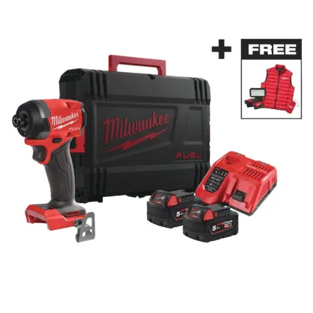 Винтоверт (импакт) ударный аккумуляторный MILWAUKEE M18 FID3MC-502X + Фонарик Milwaukee M18 ALIS-0 (в подарок) (4933499450)