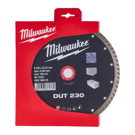 Диск алмазный MILWAUKEE DUT 230, Ø230мм (плитка/чистый рез) (4932399529)