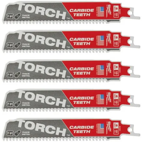 Полотно для сабельных пил, MILWAUKEE TORCH CARBIDE, 150х2,5мм, (5шт), (металл) (48475551)