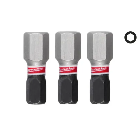 Бита MILWAUKEE SHOCKWAVE, Hex8, 25 мм, (3 шт.) (4932500383)