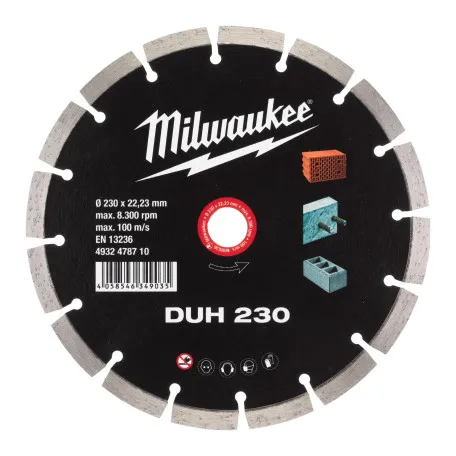 Диск алмазный MILWAUKEE DUH 230, Ø230мм (железобетон, кирпич) (4932478710)