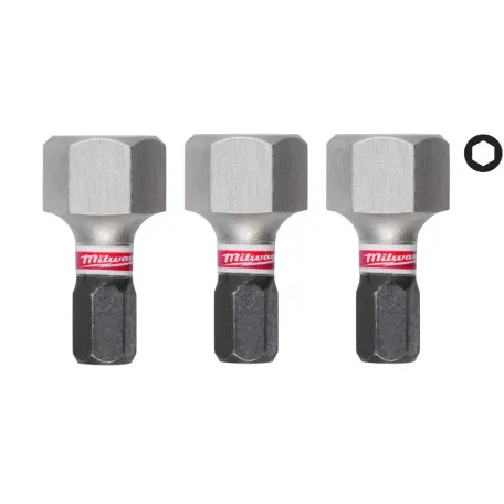Бита MILWAUKEE SHOCKWAVE, Hex12, 25 мм, (3 шт.) (4932500385)