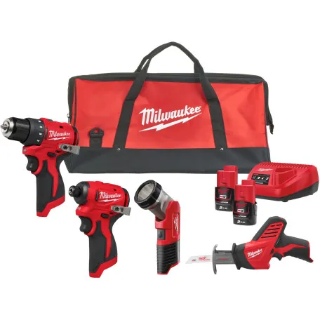 Набор аккумуляторных инструментов MILWAUKEE M12 BLPP4A-202B (4933499693)