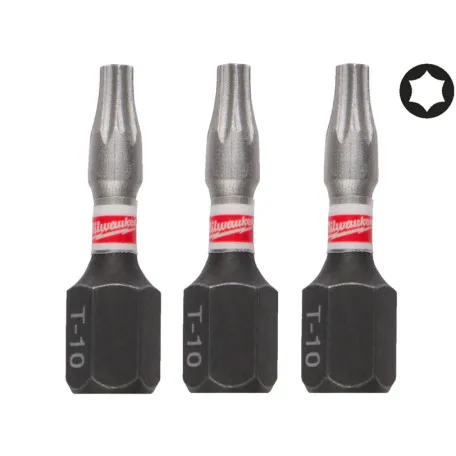 Бита MILWAUKEE SHOCKWAVE, TX10, 25мм, (3 шт.) (4932500361)