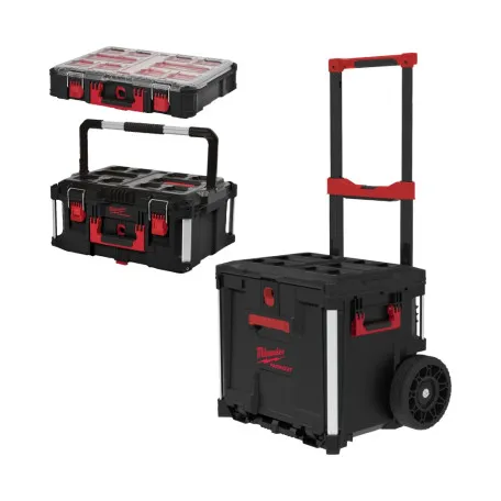 Набор из ящика на колесах, кейса и органайзера MILWAUKEE PACKOUT (4932498984)