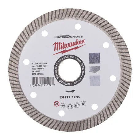 Диск алмазный Speedcross MILWAUKEE DHTI 125 керамическая плитка/чистый рез (4932492155)