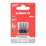Бита MILWAUKEE SHOCKWAVE, TX BO8, 25 мм, (3 шт.) (4932500369)