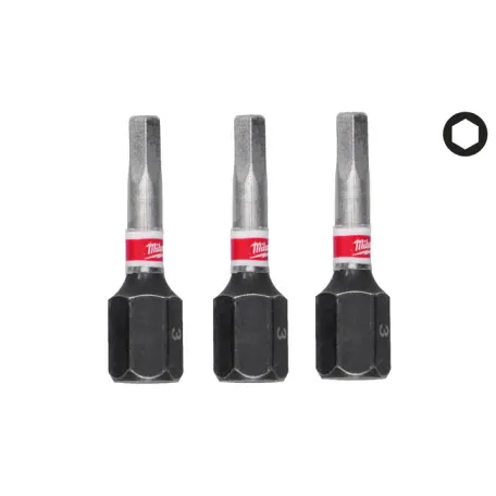 Бита MILWAUKEE SHOCKWAVE, Hex3, 25 мм, (3 шт.) (4932500379)