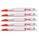 Полотно для сабельных пил MILWAUKEE AX FANG TIP, 230х5,0мм, (5шт), (дерево с гвоздями) (48475026)