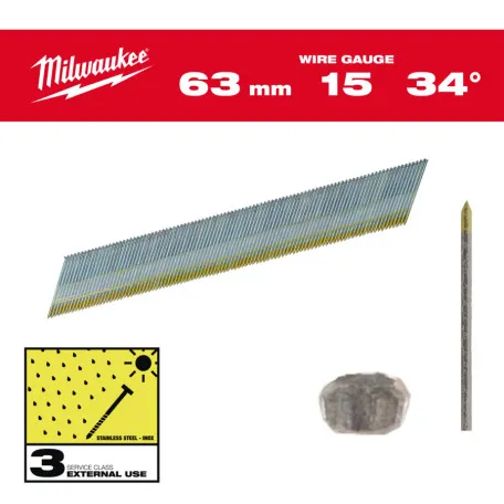 Набор гвоздей для нейлера 15G/34/38мм INOX, 2500 шт (4932492581)