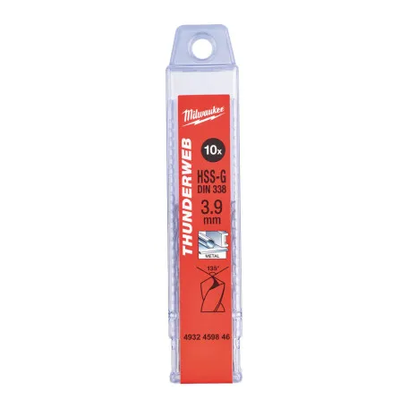 Сверло по металлу THUNDERWEB HSS-G MILWAUKEE, DIN338, 3,9х75х43мм, 10шт (4932459846)