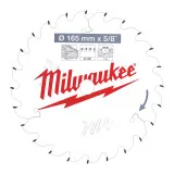 Диск пильный по дереву PFTE THIN KERF MILWAUKEE, Ø165х5/8''х1, 6мм, 24 зуб. (4932471311)