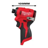 Гвинтоверт (імпакт) акумуляторний 1/4'' HEX MILWAUKEE M12 BLIDRC-202C (124Нм) (4933499690)